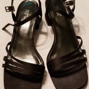 Prima Gabrielle Strap Sandals Black Satin size 9